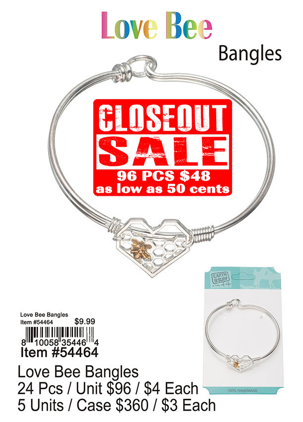 Love Bee Bangles - Closeout 96 Pcs.